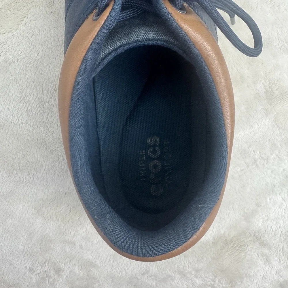 Crocs Kinsale Canvas Lace Up Casual Navy Gray Mens 9